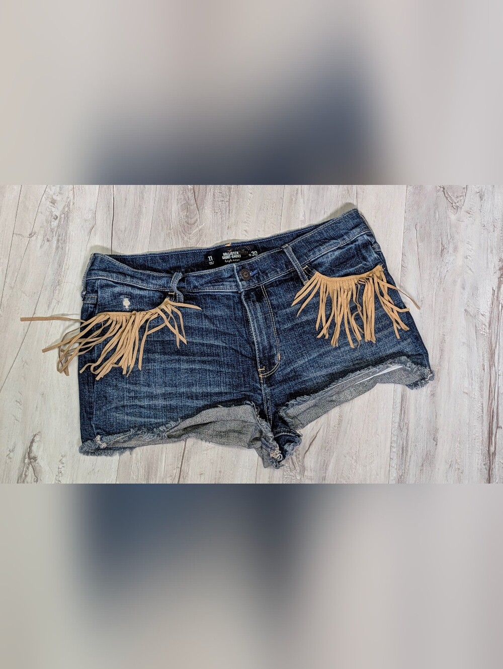 Hollister Denim Western Fringe Shorts sz11/30